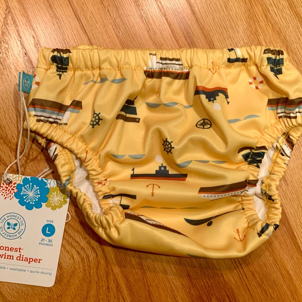 The Honest Company Yellow Nautical Swim Diaper